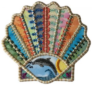 Crazy Quilt Clam Shell 