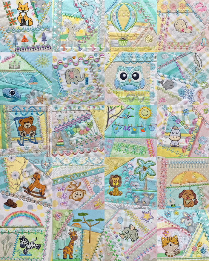 free machine embroidery in the hoop patchwork quilt block pes file downloads